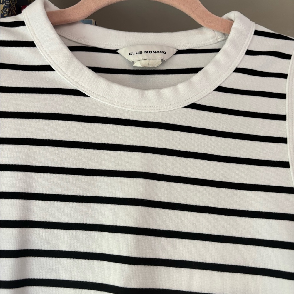 CLUB MONACO Perfect Black And White Stripe Tank SZ Medium - Picture 3 of 8